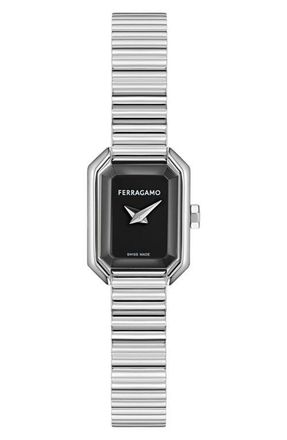 Ferragamo Crystal Petite Bracelet Watch, 15mm x 20mm in Stainless Steel at Nordstrom