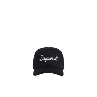 Dsquared2 Embroidered Logo Cap - Heren - Petten - Zwart - ONE Size - Katoen - Accessoires