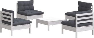 vidaXL Muebles De Jard&iacute;n 5 Pzas Con Cojines Antracita Madera De Pino Vidaxl