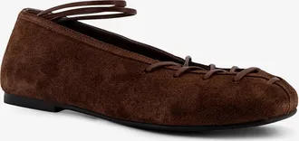 Alohas Womens Bumi Suede Ballerinas Brown Ballerina Shoes