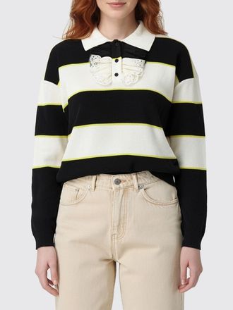 Alexander McQueen Polo in seta a righe con rouches McQueen