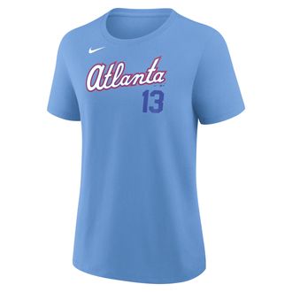 Nike Ronald Acuna Jr. Atlanta Braves City Connect Nike Womens MLB T-Shirt in Blue | 01K94EYAW9-L8R