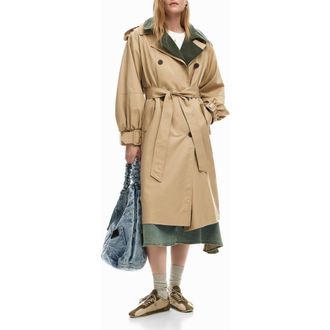 Desigual Layered Trench Coat in Off White at Nordstrom, Size X-Large