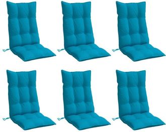 vidaXL Cojines De Silla Con Respaldo Alto 6 Uds Tela Oxford Azul Claro Vidaxl