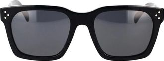 Celine Geometrische zonnebril met zwart montuur en grijze lenzen - unisex - Zonnebrillen - Zwart - 54 MM - Accessoires