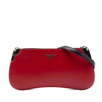 Prada Pre-owned The Sidonie - Dames - Pre-owned - Rood - Maat: ONE Size Leer