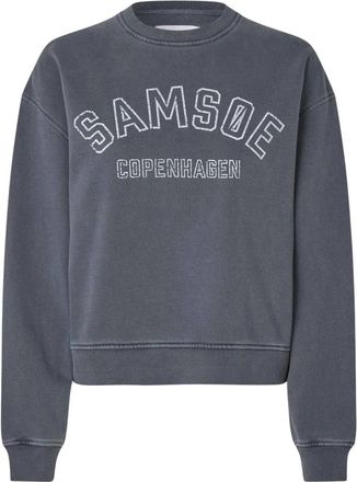 Sams&oslash;e & Sams&oslash;e Savan Sweatshirt - Dames - Sweatshirts - Blauw - S - Katoen - Hoodies & sweatvesten