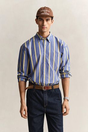 GANT Men Striped Heritage Poplin Shirt (XXXL) COLLEGE BLUE