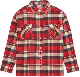 Fortela Mescal Flannel Overshirt in Red at Nordstrom, Size X-Large