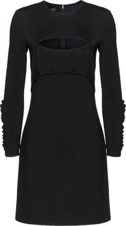 Pinko Pinko, Kleedjes, Dames, Zwart, L, Cut-out Ruffled Mini Jurk