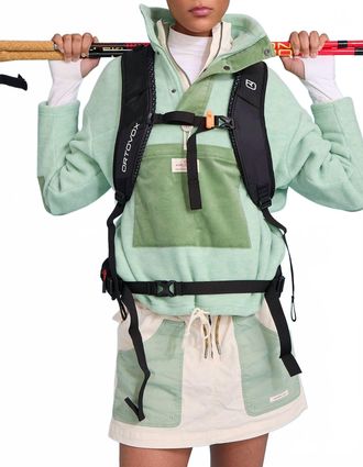Amundsen & Scott Ditch Hiker Scooter Skirt In Oatmeal/faded Mulberry Green
