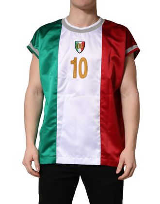 Dolce & Gabbana Multicolor Italian DG Logo Crew Neck Mens T-shirt (Pre-Owned)
