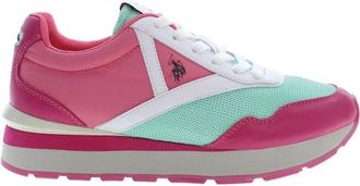 U.S.Polo Association Roze Dames Sneaker Sportieve Stijl - Dames - Sneakers - Veelkleurig - 38 EU - Polyester - Schoenen