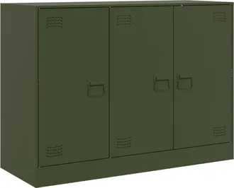 vidaXL Aparador De Acero Verde Oliva 99x39x73 Cm Vidaxl