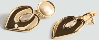 Mango Orecchini cuori texture oro - Donna - Taglia unica - MANGO