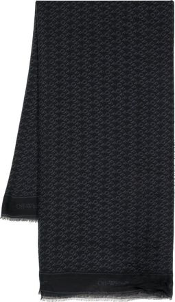 Off-white logo-print modal scarf - men - Modal - One Size - Black