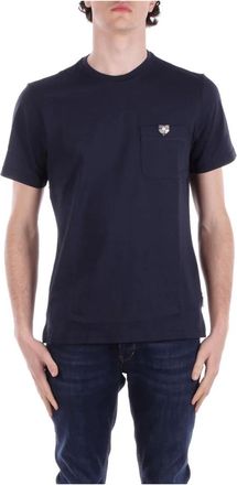 Barbour Tops, Heren, Blauw, L, Katoen, Blauwe T-shirts en Polos Logo Voorzak