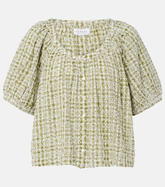 Velvet Angie broderie anglaise cotton-blend top