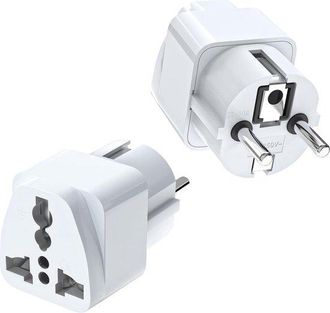 No Brand 2 Adaptadores De Viaje, Adaptador Universal, Adaptador De Enchufe Chino-alem&aacute;n, Enchufe Universal Europeo Para Ee. Uu., Reino Unido, Tailandia, Suiza,
