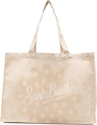 MC2 Saint Barth Essential N Denim Bandana Schoudertas - Dames - Shoppers - Beige - ONE Size - Denim - Tassen