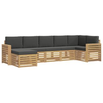 vidaXL Conjunto De Sof&aacute;s De Exterior 7 Pcs Blanco Y Antracita Vidaxl