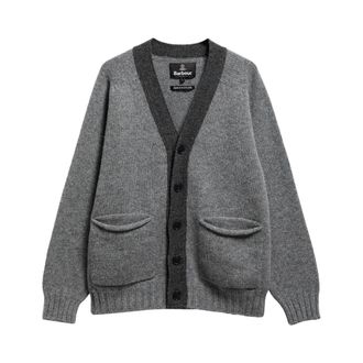 Barbour Cardigan in lana prodotto in Scozia - - Knitwear - Uomo - Grigio - S