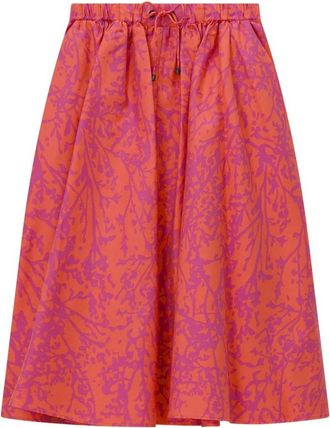 Max Mara Berlina Midi Rok - Dames - Midirokken - Rood - S - Katoen - Rokken
