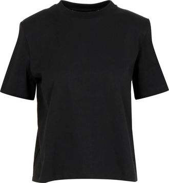 Federica Tosi T-shirt met ronde hals - Dames - T-shirts - Zwart - L - Katoen - Tops