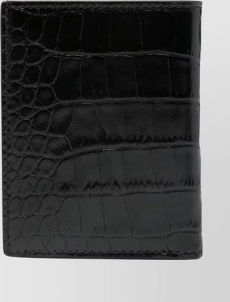 Tom Ford crocodile print leather bi-fold card holder
