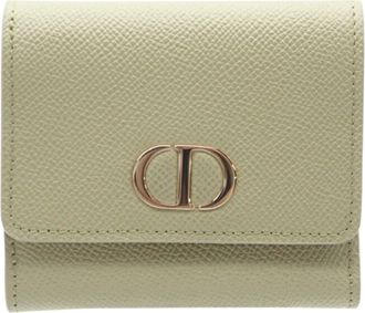 Dior Green Leather Wallet (Tri-Fold) (Pre-Owned)