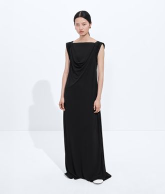 Bottega Veneta Crepe Viscose Jersey Dress - Black - Women - 0