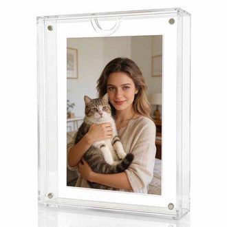 OEM Marco De Fotos Acr&iacute;lico, 15x20x4 Cm, Apto Para Fotos De 5 O 6 Pulgadas, Marco De Fotos Magn&eacute;tico De Mesa, Marco De Fotos De Pl&aacute;stico