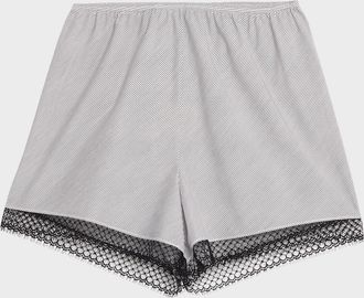 Maria McManus Lace Bias Shorts with Pinstripes