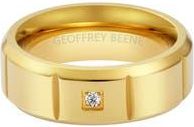 Geoffrey Beene Mens Stainless Steel Cubic Zirconia Band Ring in Gold at Nordstrom Rack, Size 10