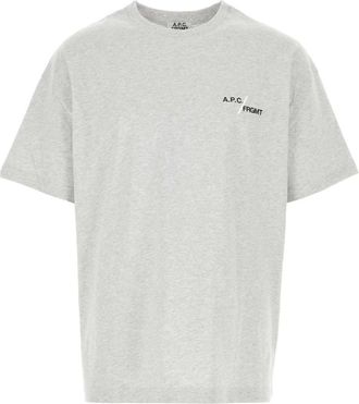 A.P.C. Cotton T-shirt - Heren - T-shirts - Grijs - L - Katoen - Tops