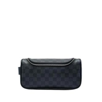 Louis Vuitton Pre-owned Damier Canvas Pouch - Heren - Pre-owned - Zwart - Maat: ONE Size Leer