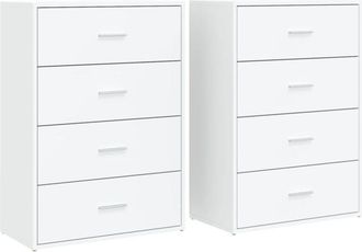 vidaXL Sideboards 2 pcs White 60x31x84 cm Engineered Wood vidaXL