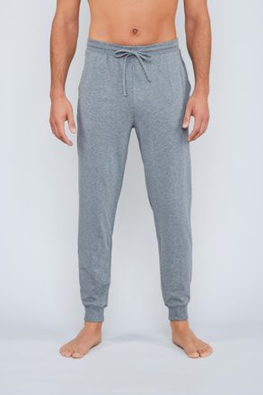 Joop Jogger Pants JOOP Comfort, Herren, Gr. L, N-Gr, grau (dunkelgrau mel), Obermaterial: 95% Baumwolle, 5% Elasthan, meliert, unifarben, Basic lang, Hosen