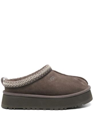 UGG Tazz slippers - women - Fabric/Wool/Calf Suede/Lyocell/Recycled Polyester/Rubber - 10 - Grey