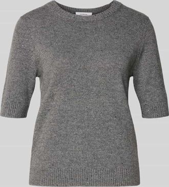 Comma Regular Fit T-Shirt aus Woll-Mix Modell Protect in Anthrazit, Größe 34