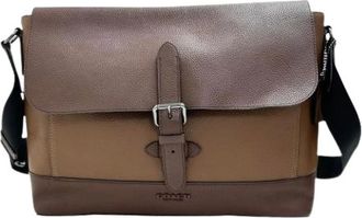 Coach Pre-owned Cross Body Bags, male, Brown, Size: ONE SIZE Pre-owned Hudson Messenger Leather Shoulder Bag