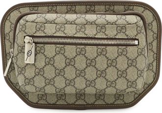 Gucci Beige Brown Green Red Color Gg Supreme Pouch Sling Bag (Pre-Owned)