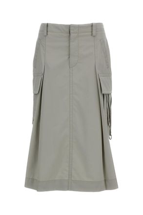 Durazzi Milano Utility-Inspired Cotton Midi Skirt with Cargo Pockets