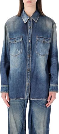 Golden Goose Denim Print Faded Wash Overshirt