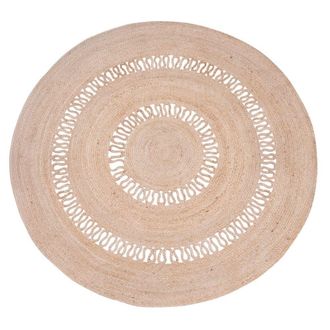 Nordlys Alfombra redonda de yute natural en marr&oacute;n 130 x 130 cm