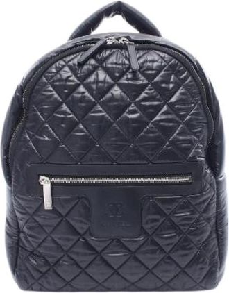 Chanel Pre-owned Coco Cocoon nylon lederen rugzak - Dames - Vintage Rugzakken - Blauw - ONE Size - Nylon - Vintage