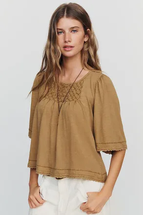 Pilcro Flutter-Sleeve Swing Blouse