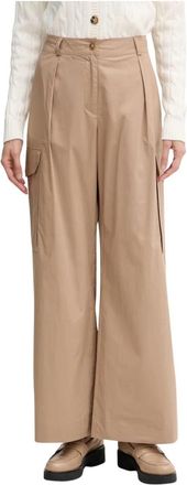 Blauer Caryll Cargo Broek - Dames - Wijde Broeken - Beige - W27 - Katoen - Broeken