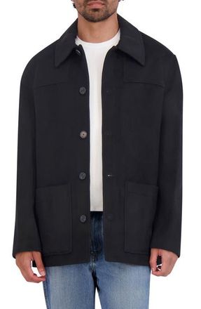 Cole Haan Wool Blend Shirt Jacket in Black at Nordstrom, Size X-Large