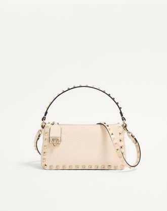 Valentino Garavani Small Rockstud Grainy Calfskin Crossbody Bag Wo